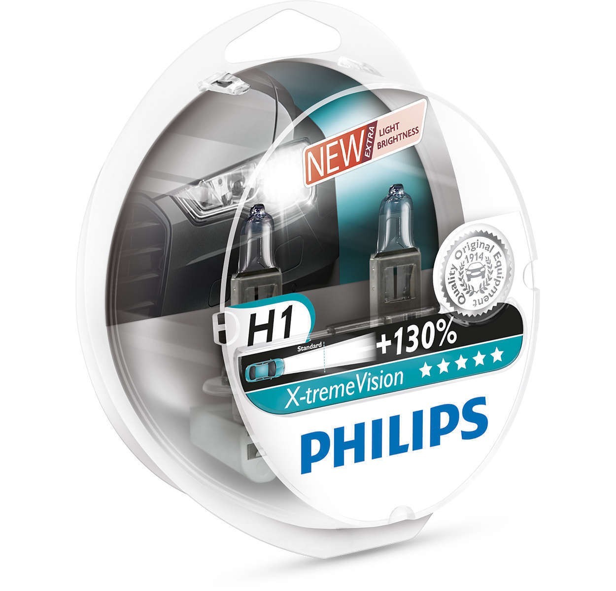 Coppia Lampade Philips H1 X-Treme Vision Alta Visibilità 12258XV+S2 