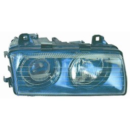 FARO FANALE SINISTRO 2H1 PR REG EL BMW SERIE 3 E36 12/90 IN POI VETRO C/GOCCE(HELLA)