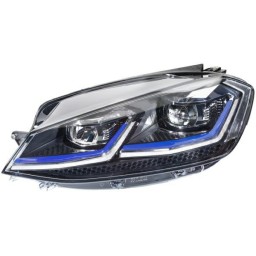 FARO FANALE DESTRO FULL LED FBL C/CORN DRL BLU VW GOLF 7 DAL 2016  GTE