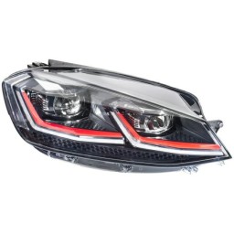 FARO FANALE SINISTRO FULL LED FBL C/CORN DRL ROSSA VW GOLF 7 DAL 2016  GTI