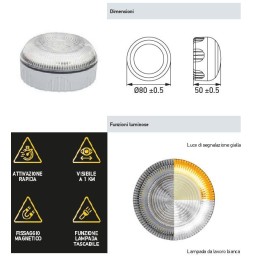 LUCE DI SEGNALAZIONE SOS 360Â° C/FUNZ LUCE GIALLA E BIANCA